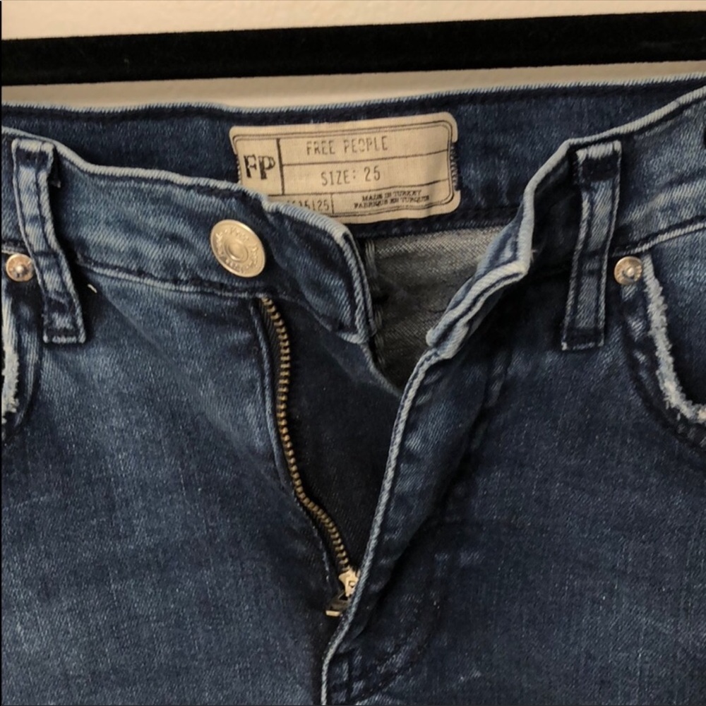 Free People High Rise Busted Knee Jeans - Picture 5 of 6